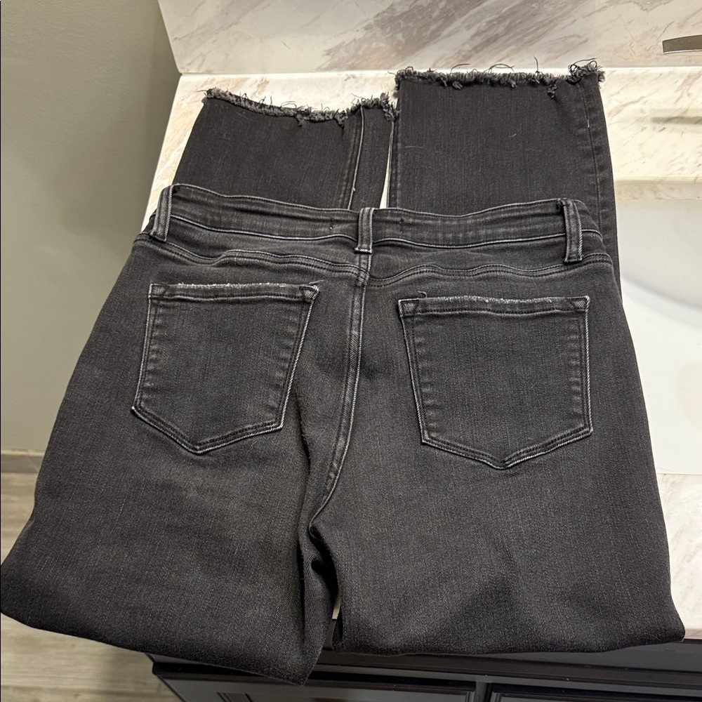 Flying monkey black distressed crop jeans